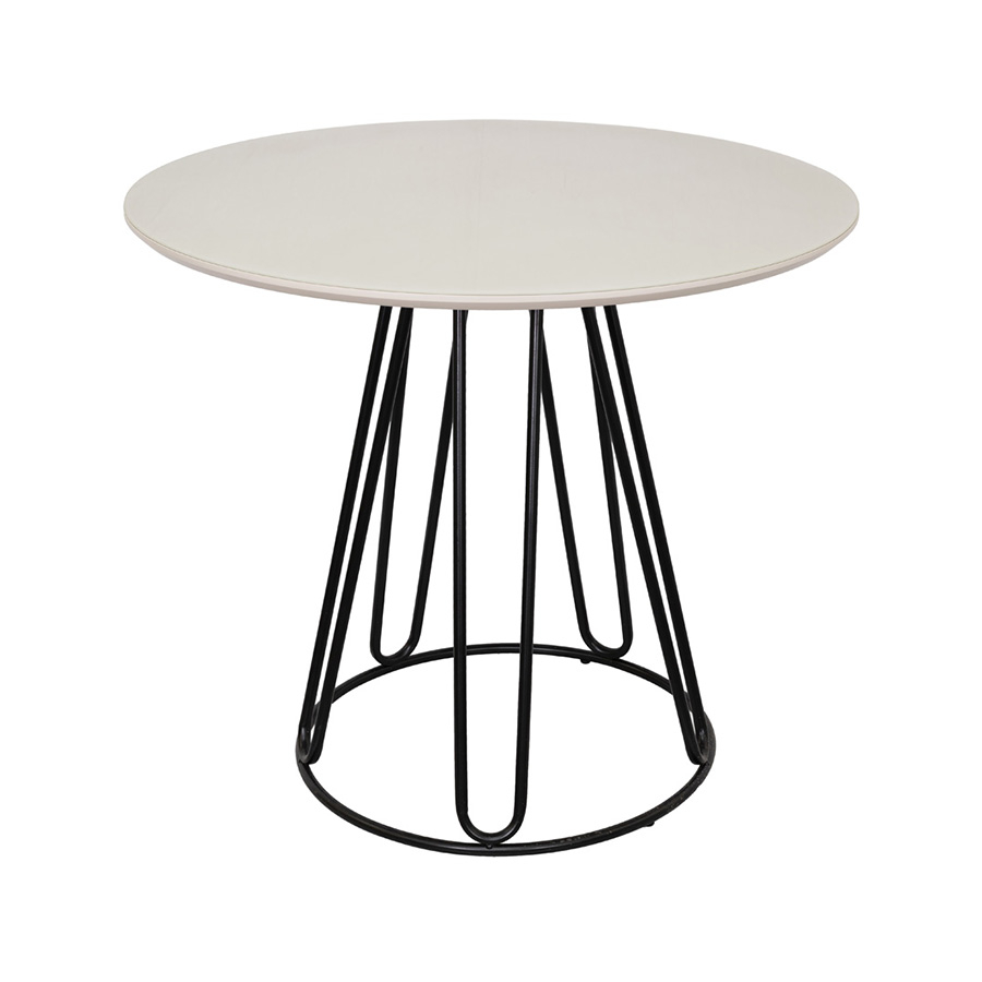 MESA TALIA BRANCA BASE PRETA